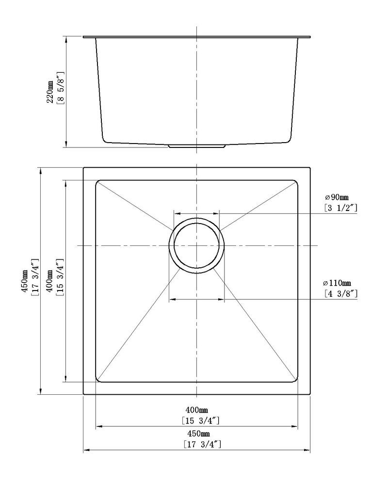 科利弗H-U4545手工槽尺寸圖