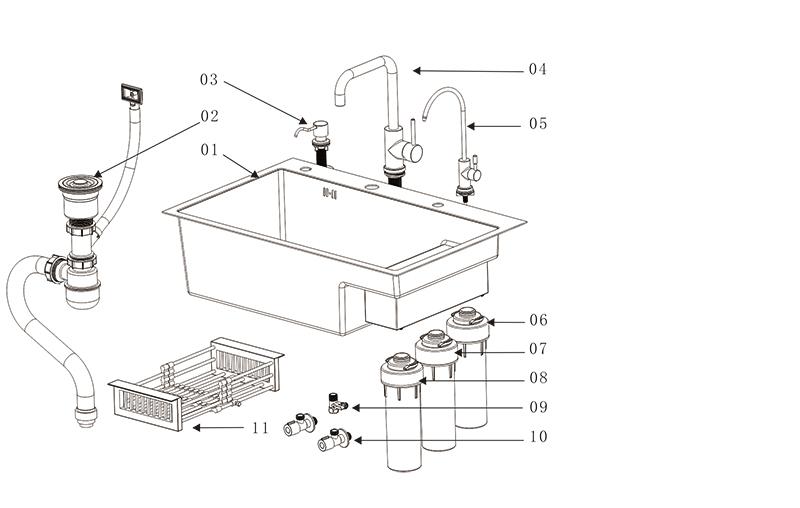 净水器所有配件图解图片